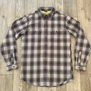 Eddie Bauer Men's Gray Plaid Button-Down Shirt